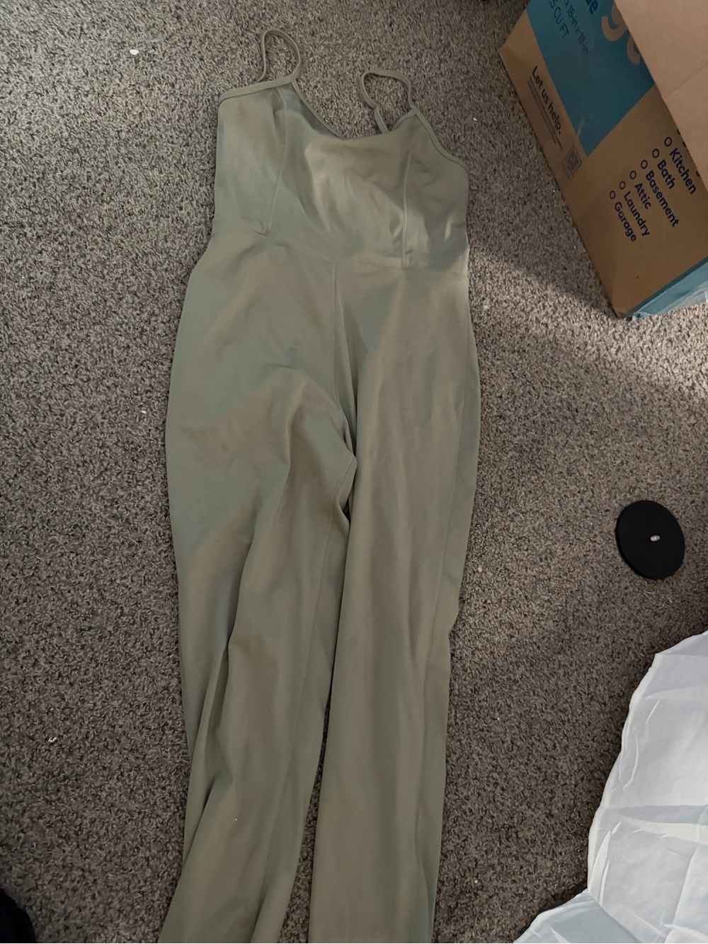 Sleek Olive Green Spaghetti-Strap Jumpsuit
